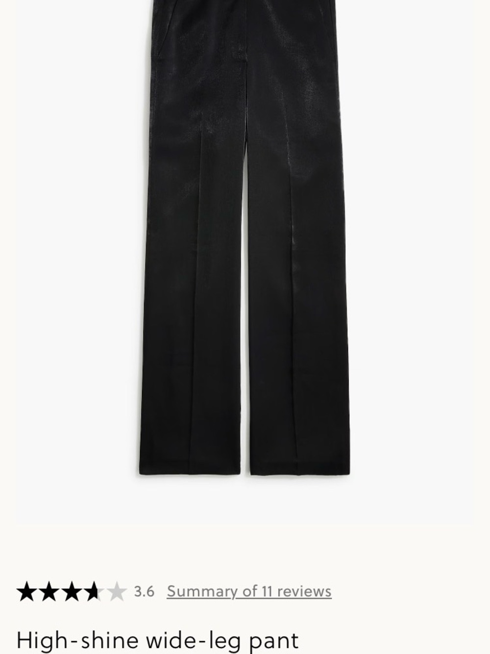 J. Crew Black High-Shine Wide-Leg Trousers